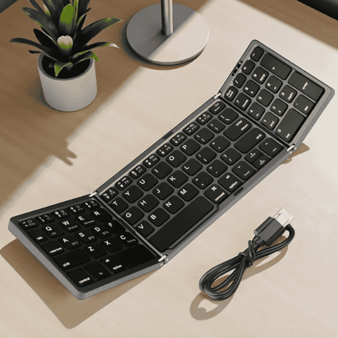 Teclado Inalámbrico Plegable: ALFA NUMÉRICO ¡Convierte cualquier espacio en tu oficina!