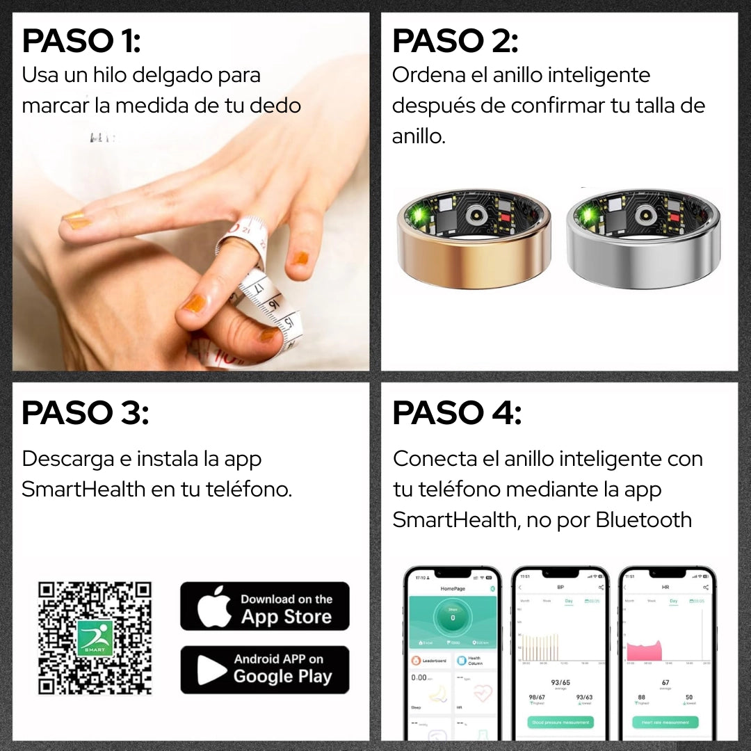 Anillo Inteligente - Monitorea tu salud, sueño y actividad física🩸