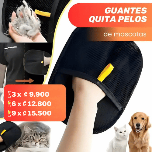 PROMO 3 Guantes quita pelos de mascotas
