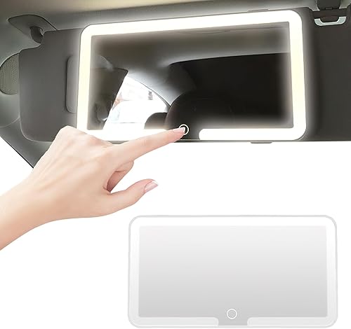 Espejo de maquillaje | Con luz LED para visera de automóvil
