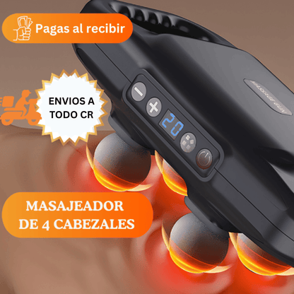 PercuMax4 - Masajeador percutor de 4 cabezales de tejido profundo | Alivio profundo a tensiones y dolores