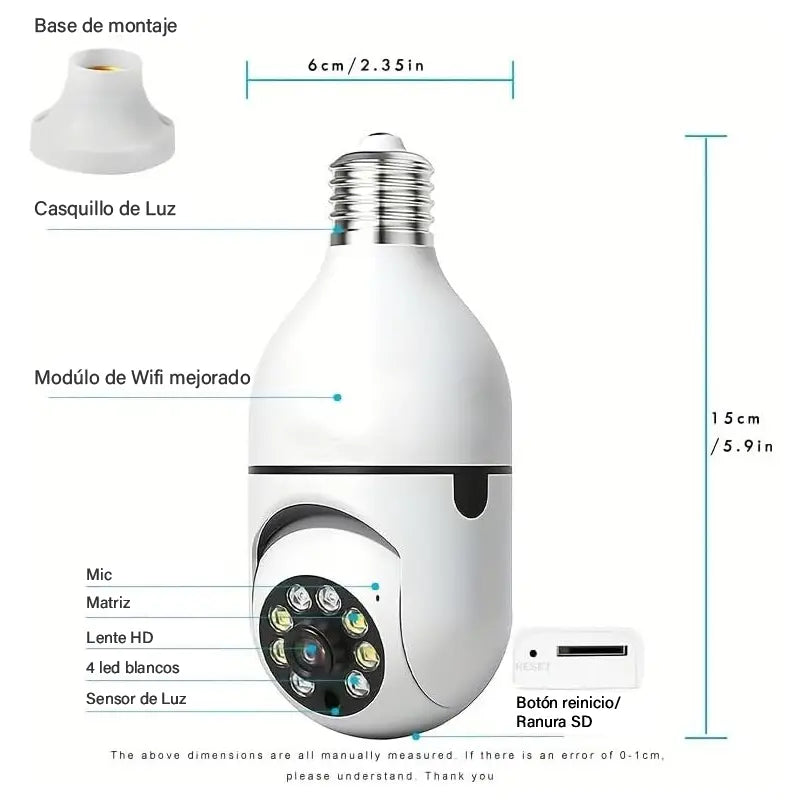 Cámara de Seguridad Inteligente WiFi AH-TSH10 - Protegé tu hogar en segundos, desde cualquier lugar