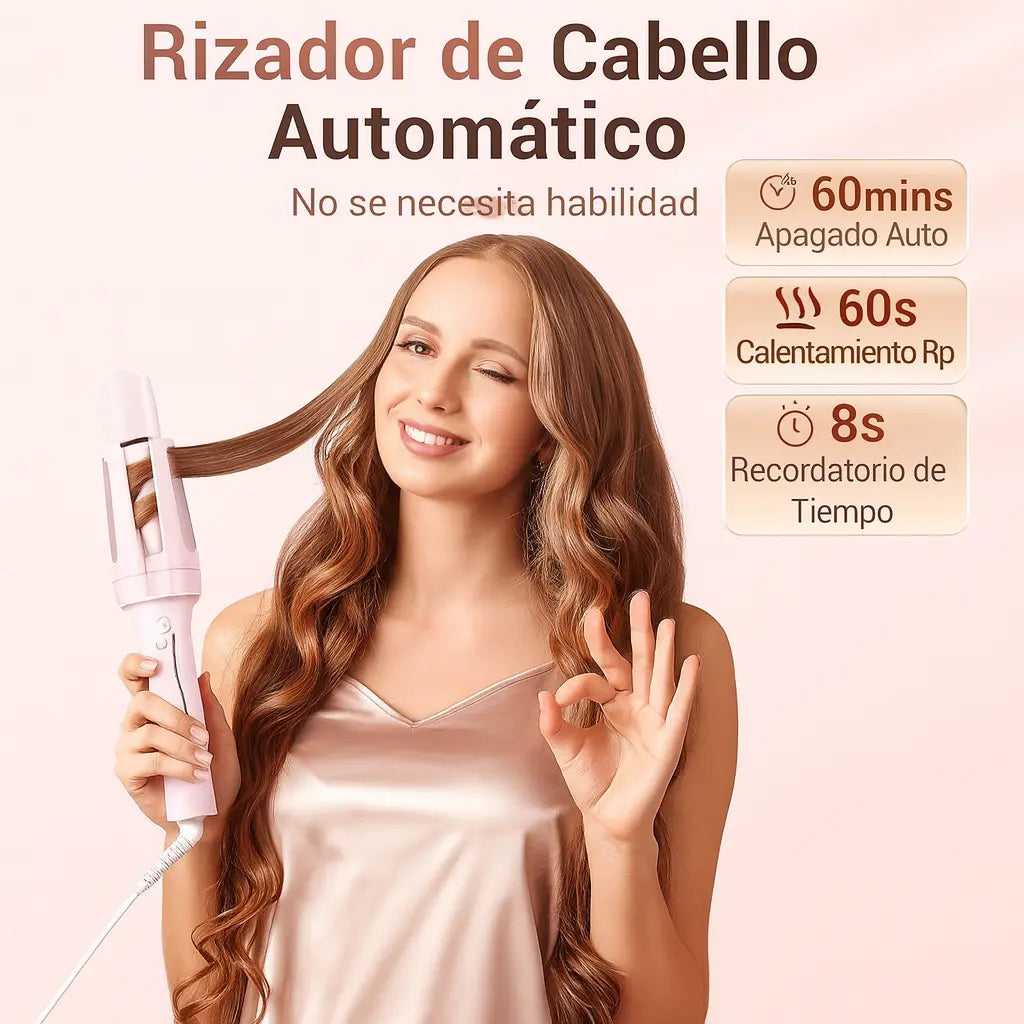 Rizador de cabello automático con cabezal giratorio