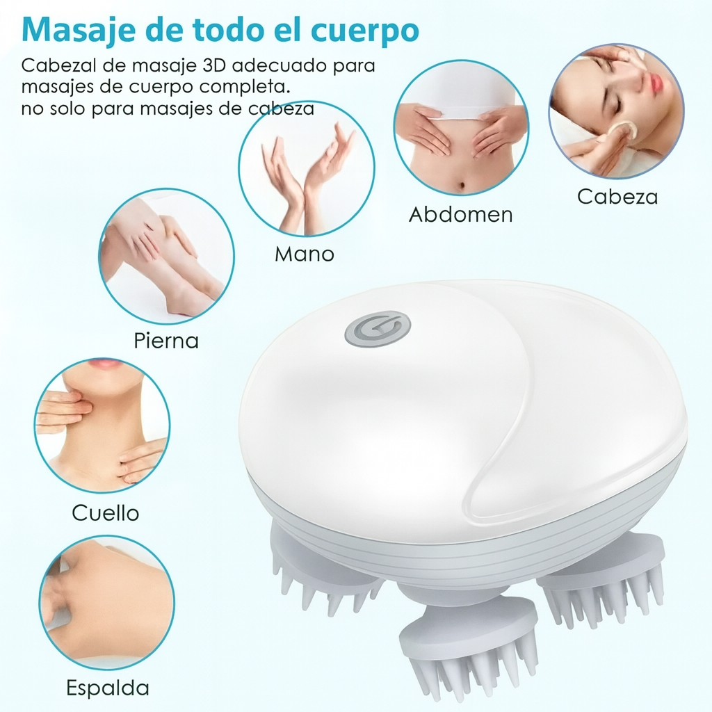 Masajeador capilar con terapia de luz roja para un cabello más fuerte y brillante