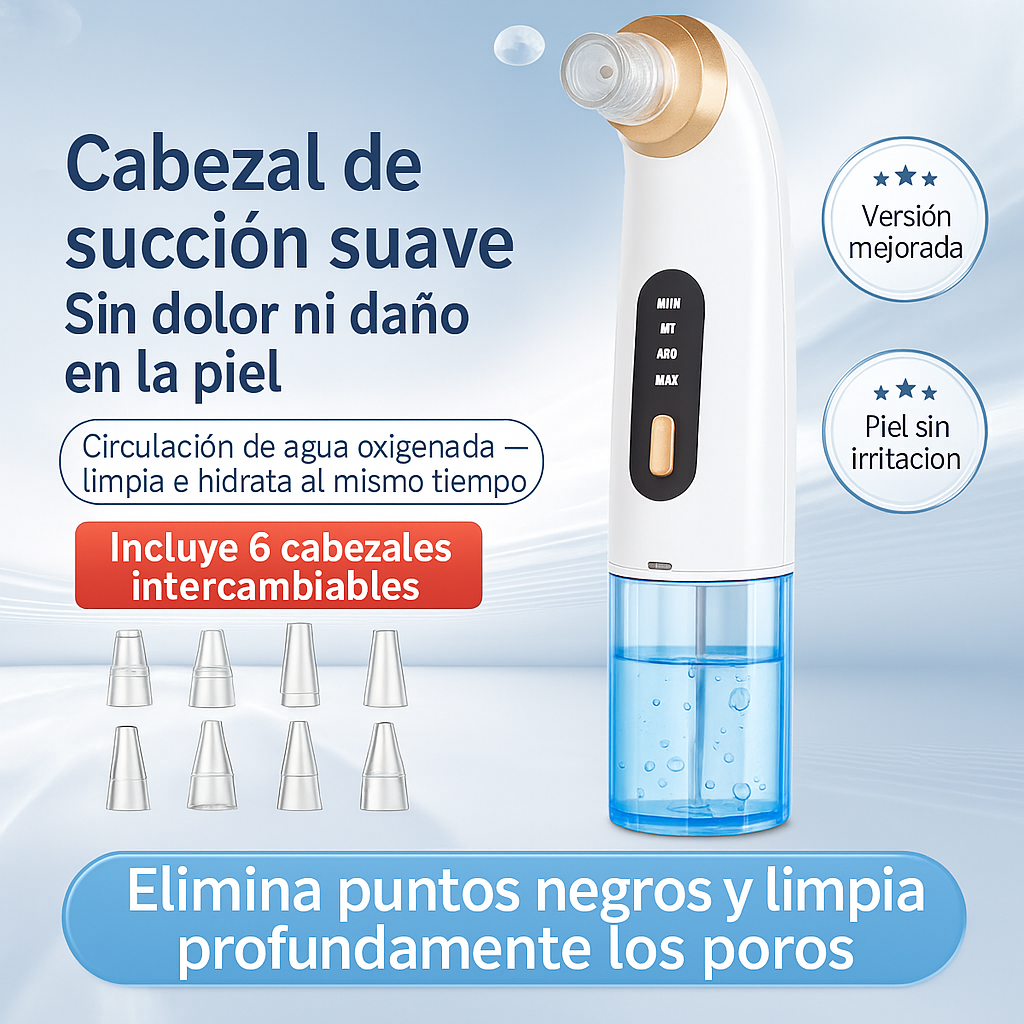 Dispositivo HIDROFACIAL de extracción de impurezas y puntos negros, para tener un piel radiante