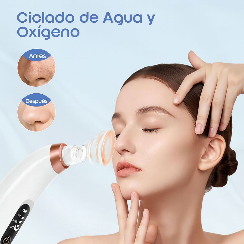 Dispositivo HIDROFACIAL de extracción de impurezas y puntos negros, para tener un piel radiante
