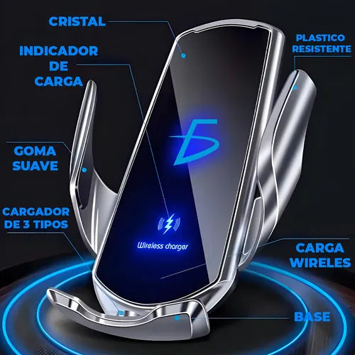Cargador inalámbrico para celular con soporte magnetico