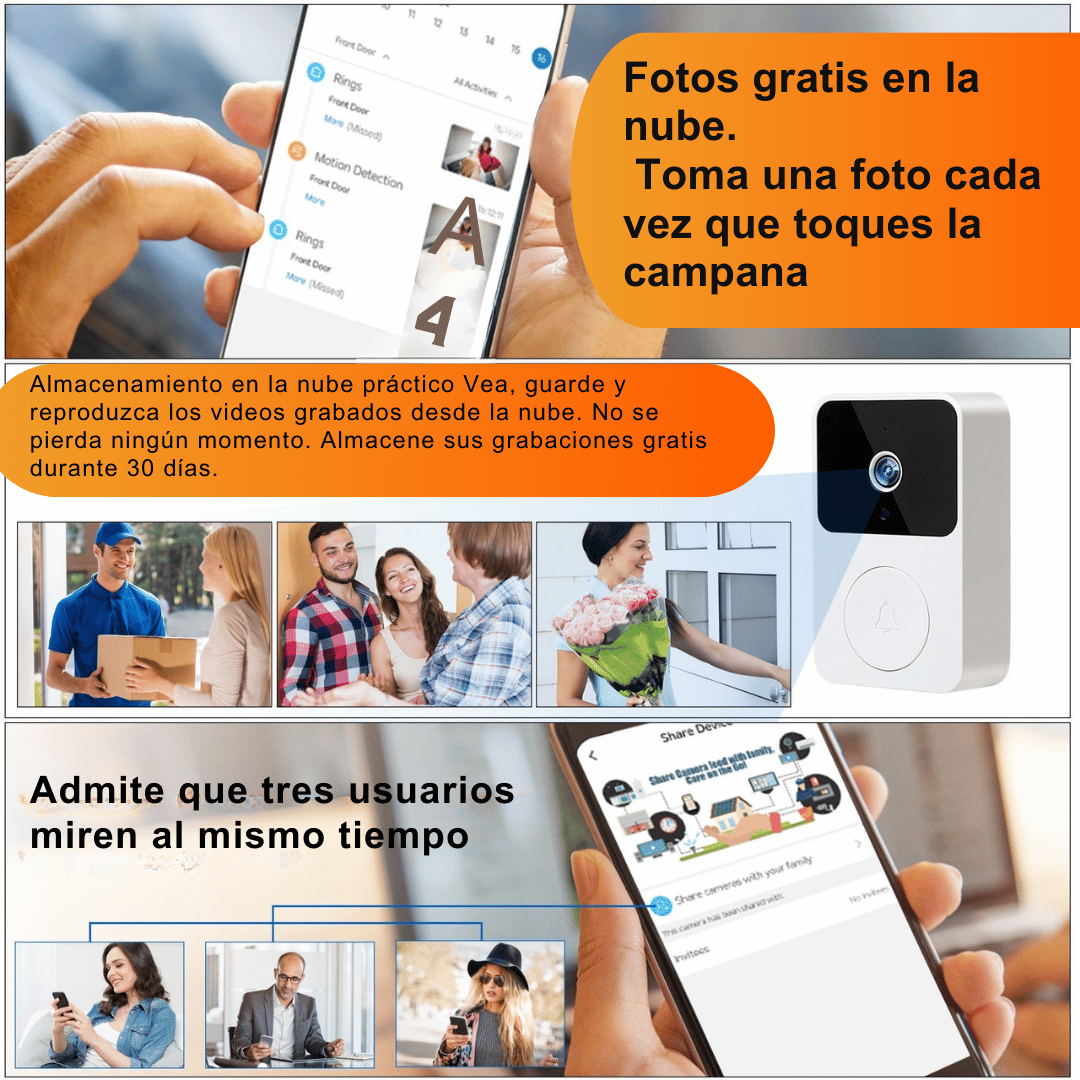 🔔 Timbre Inteligente con Cámara WiFi – Seguridad en tu Celular en Tiempo Real