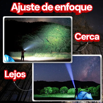 Linterna Táctica XML de Alta Potencia – Recargable, Resistente y Multiuso 🔦