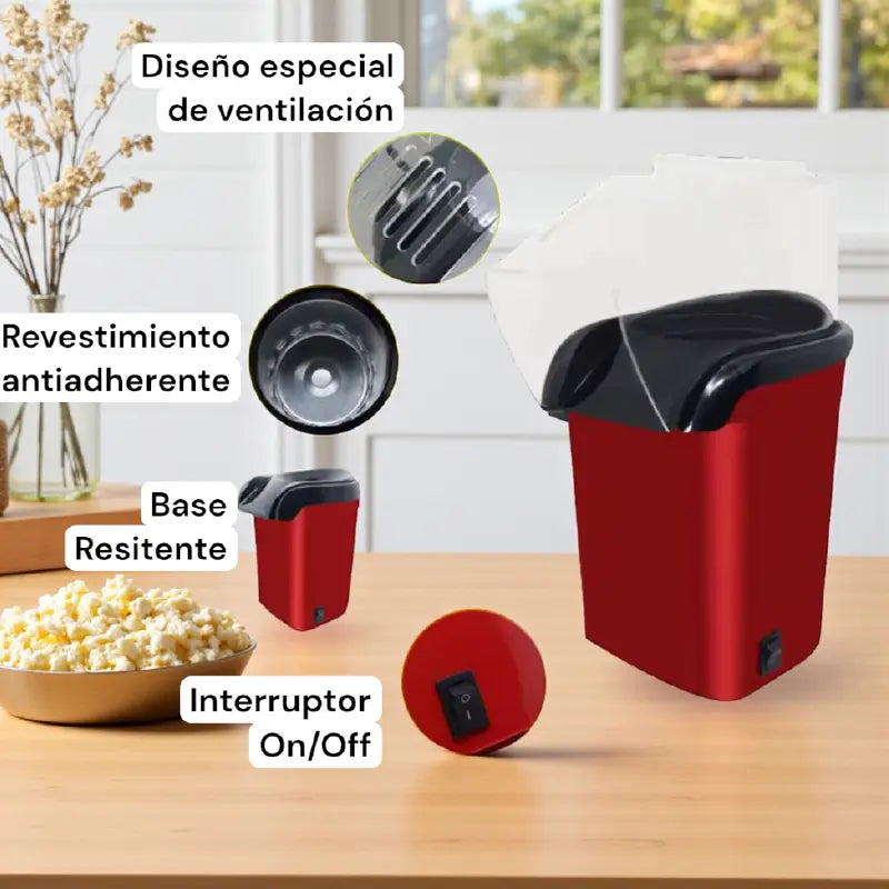 Máquina de Palomitas de Maíz – Prepara palomitas en solo 3 minutos, sin aceite y con el mejor sabor🍿