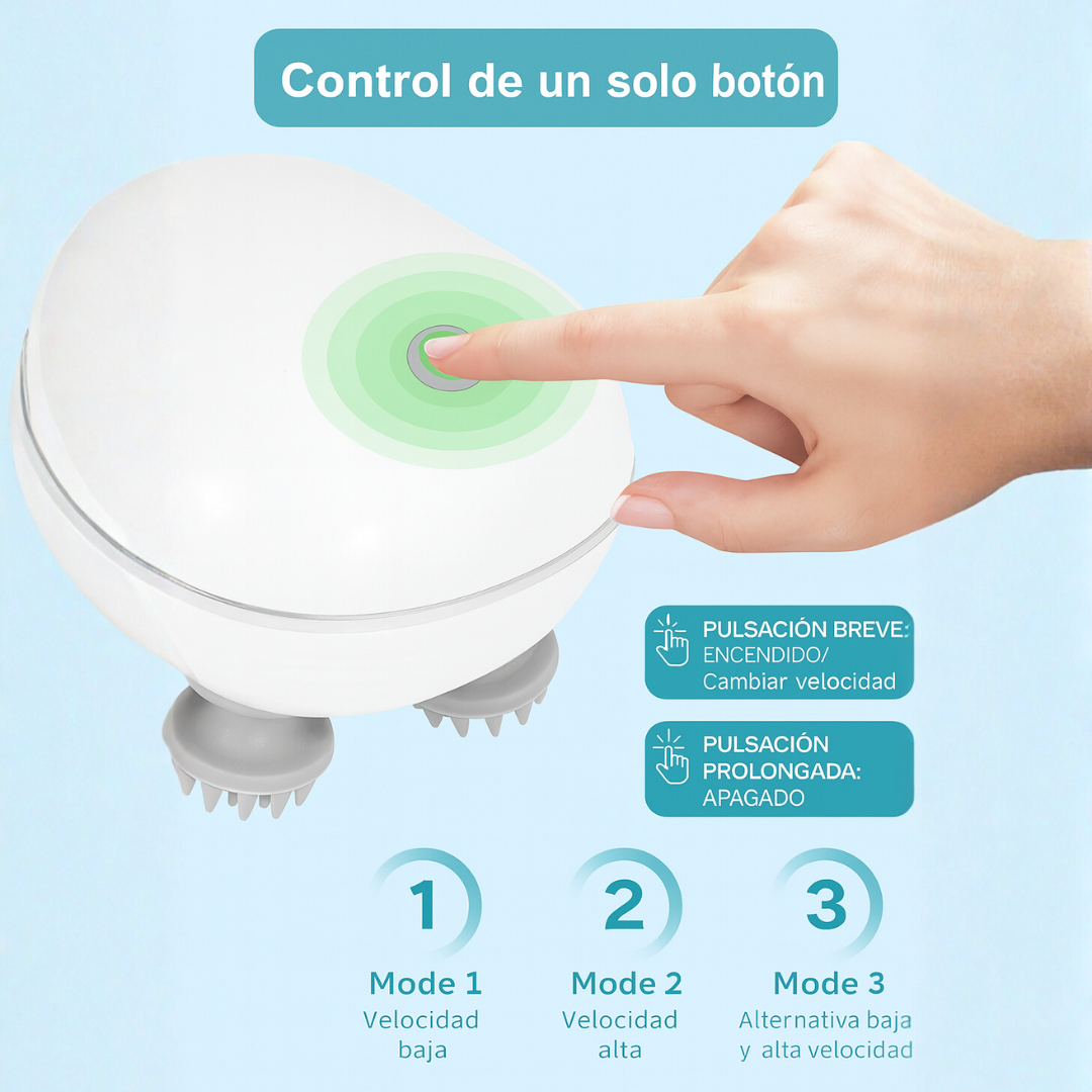 Masajeador capilar con terapia de luz roja para un cabello más fuerte y brillante