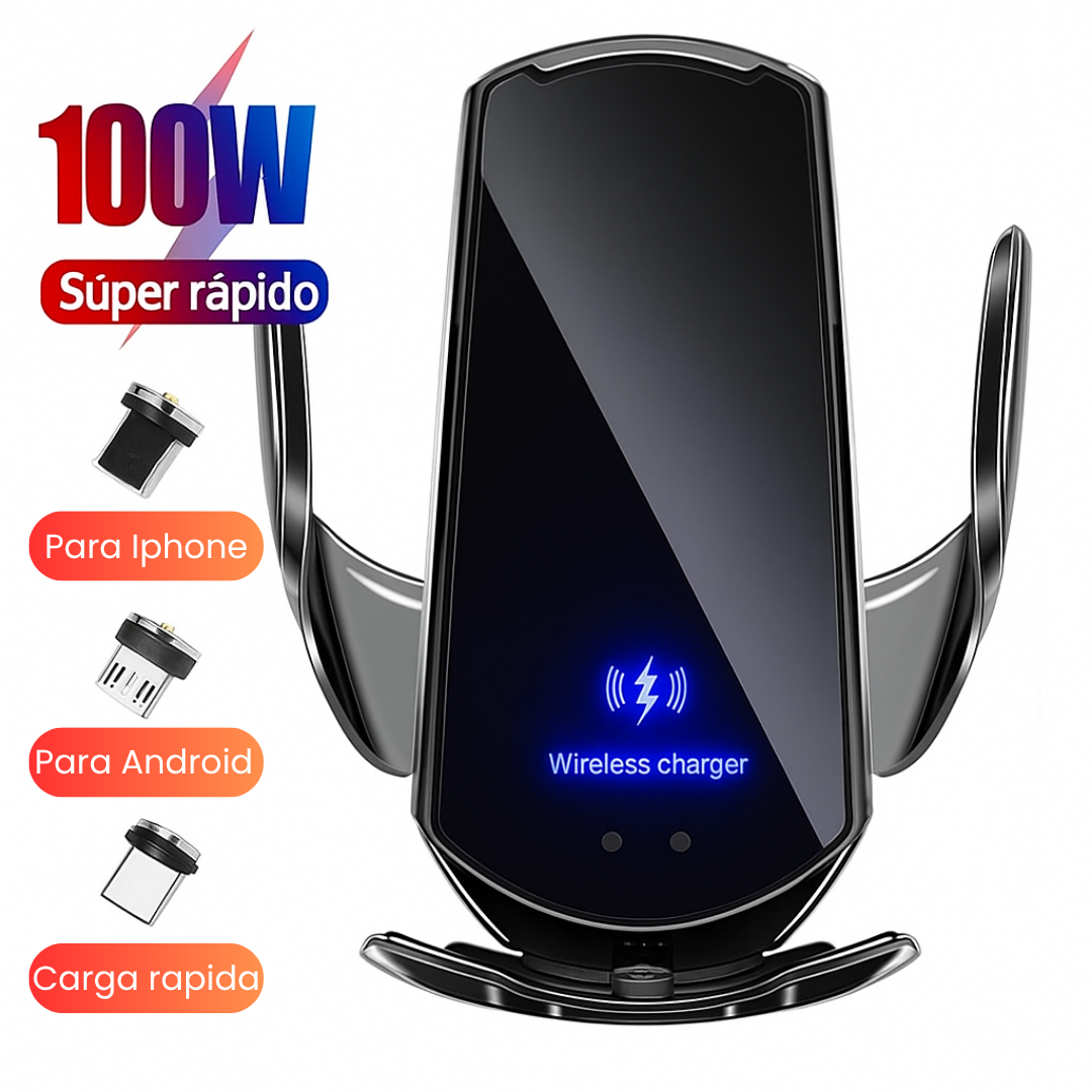 Cargador inalámbrico para celular con soporte magnetico