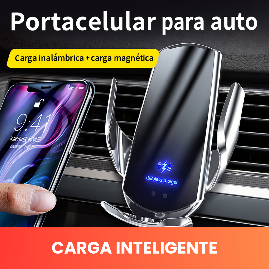 Cargador inalámbrico para celular con soporte magnetico