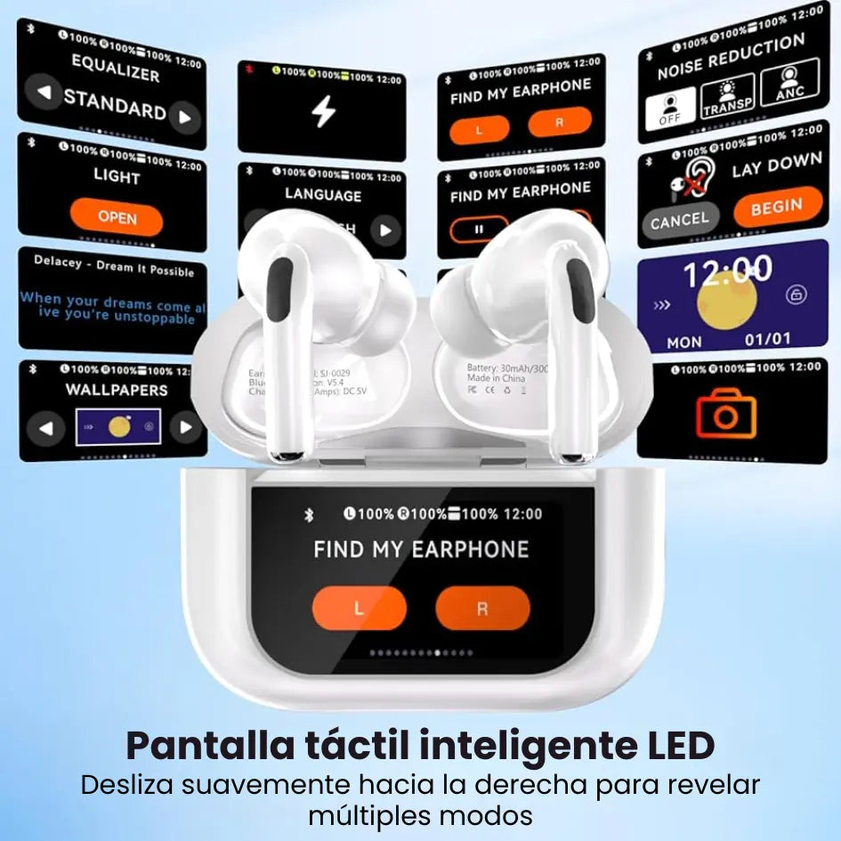 Audífonos a9 pro con pantalla táctil
