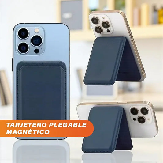 Funda de cuero con tarjetero magnético plegable: protección y organización en un solo accesorio💳