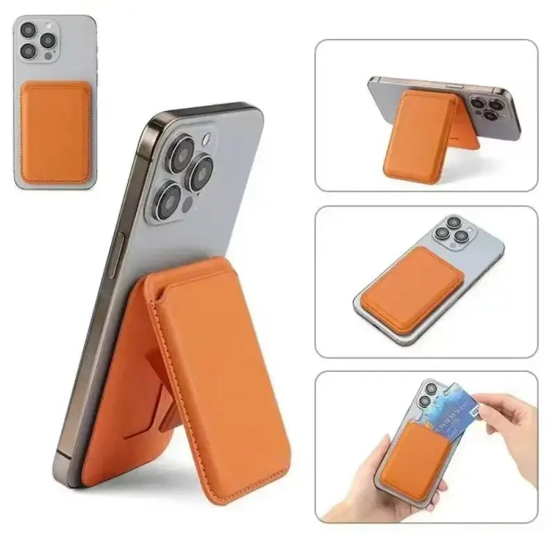 Funda de cuero con tarjetero magnético plegable: protección y organización en un solo accesorio💳
