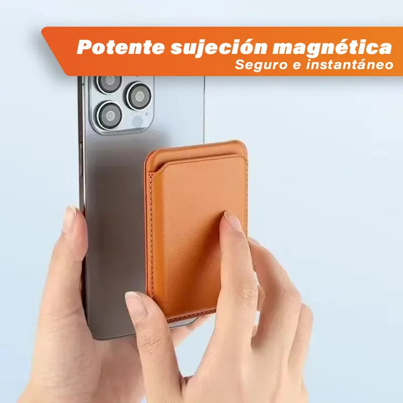 Funda de cuero con tarjetero magnético plegable: protección y organización en un solo accesorio💳