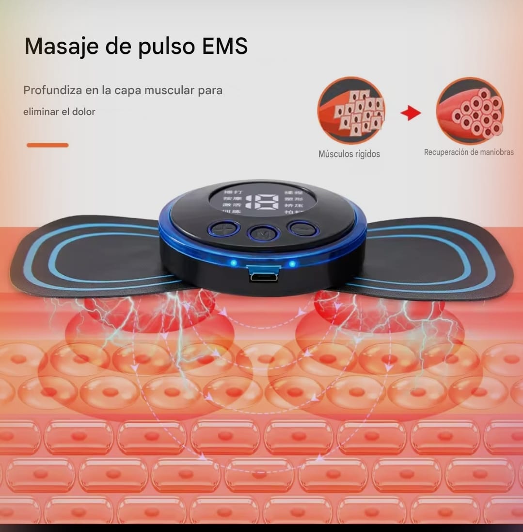 Mini masajeador eléctroestimulador EMS | Estimulador muscular para alivio del dolor
