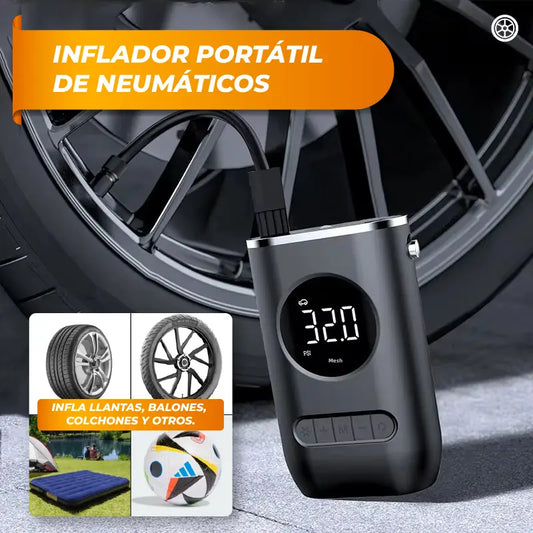 Bomba de Inflado Portátil Inalámbrica – Infla neumáticos y accesorios con solo un botón