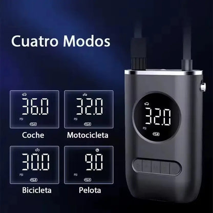 Bomba de Inflado Portátil Inalámbrica – Infla neumáticos y accesorios con solo un botón