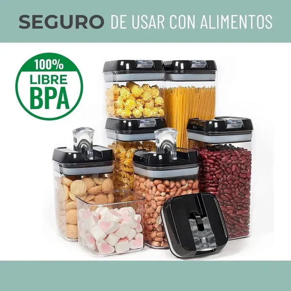 Set de 7 Contenedores Herméticos – Mantén tu comida fresca y tu cocina ordenada
