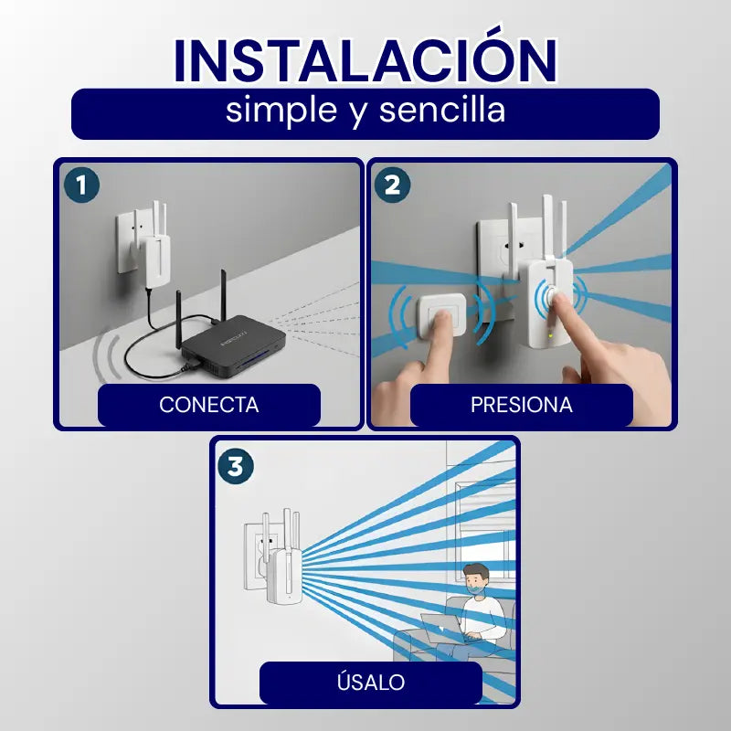 Repetidor Wi-Fi Mercusys MW300RE – Señal estable y cobertura extendida en toda tu casa🛜
